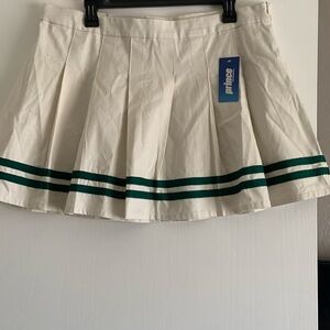 Prince Pickleball Women’s Mid-Rise Striped Pleated Mini Skirt - Cream 🟢